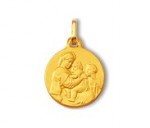 Rey-Coquais, Vierge à la chaise, médaille de baptême, médaille religieuse, or 750/1000ème