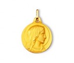 Vierge Victoire, Vierge seule, médaille or jaune 18 carats, bijoutier, joaillier, Rey-Coquais, Lyon