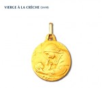 Vierge à la crèche, médaille or jaune 750/1000ème, Rey-Coquais