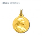 Vierge au chignon R.C., médaille or jaune 18 carats, bijoutier, joaillier, Rey-Coquais, Lyon