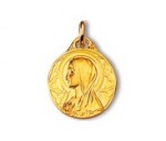 Rey-Coquais, Vierge gothique, médaille de baptême, médaille religieuse, or 750/1000ème
