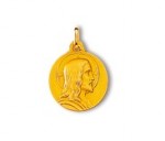 Médaille Christ de profil, or jaune 750/1000ème, Rey-Coquais