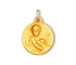 Médaille Saint Jean Baptiste, or jaune 18 carats, bijoutier, joaillier, Rey-Coquais, Lyon