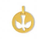 Colombe découpée, médaille religieuse, médaille symbolique, or 18 carats, bijoutier, joaillier, Rey-Coquais
