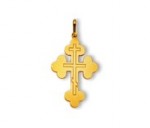 Croix orthodoxe tréflée, or jaune 18 carats, 32x22 mm, bijoutier, joaillier, Rey-Coquais, Lyon