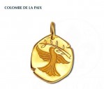  Colombe de la Paix, médaille religieuse, médaille symbolique, or 18 carats, bijoutier, joailier, Rey-Coquais