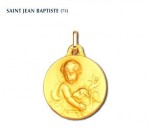 Médaille Saint Jean Baptiste, or jaune 18 carats, bijoutier, joaillier, Rey-Coquais, Lyon