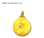 Vierge au chignon, médaille de baptême, médaille or jaune 18 carats, Rey-Coquais