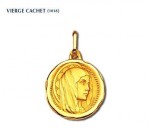 Vierge cachet, médaille de baptême, médaille religieuse, or 18 carats, bijoutier, joaillier, Rey-Coquais, Lyon