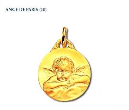 Ange de Paris, médaille religieuse, or 18 carats, bijoutier, joaillier, Rey-Coquais, Lyon