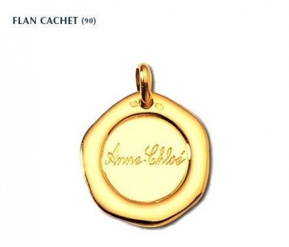 Flan cachet, or jaune 18 carats, gravure possible, Rey-Coquais, bijoutier, joaillier, Lyon