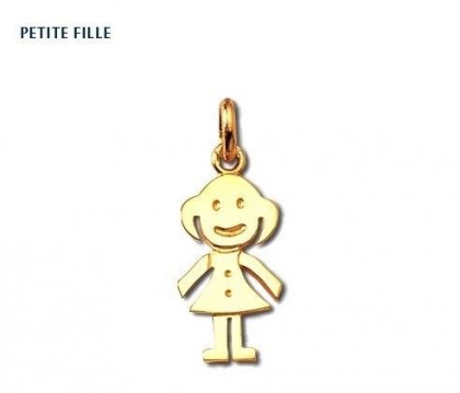 Pendentif petite fille, or jaune 18 carats, Rey-Coquais, bijoutier, joaillier, Lyon