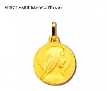 Marie Immaculée, médaille de baptême, médaille religieuse, bijoutier, joaillier, Rey-Coquais, Lyon