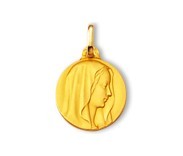 Vierge profil, médaille de baptême, médaille or jaune 18 carats, bijoutier, joaillier, Rey-Coquais, Lyon