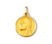 Annonciation, médaille religieuse, or jaune 18 carats, bijoutier, joaillier,  Rey-Coquais, Lyon