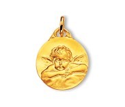 Ange de Paris, médaille religieuse, or 18 carats, bijoutier, joaillier, Rey-Coquais, Lyon