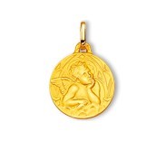 Ange gothique, médaille religieuse, 18 carats, bijoutier, joaillier, Rey-Coquais, Lyon